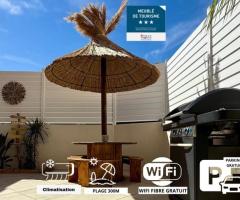 Sète Évasion, Rez de jardin, Rdc,  Climatisé,direct plage, Parking Privė wifi